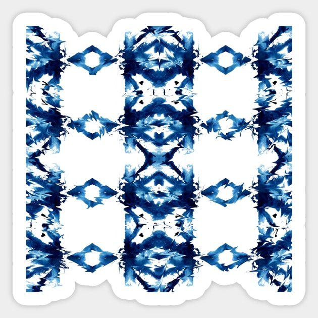 Indigo Watercolor Japanese Shibori Sticker by lizplummer